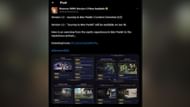 Bluepoch's announcement of the Reverse 1999 version 1.3 update, Journey to Mor Pankh, on X. (Image via X)